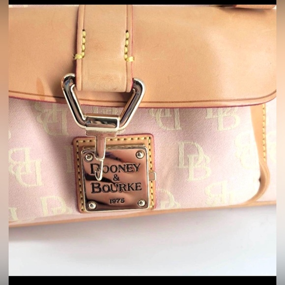DOONEY & BOURKE Satchel  Leather & Canvas Denim DB Monogram Logo Handbag - Picture 9 of 16